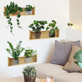 Decorative Wall Stickers for Living Room Green Plant Plant Rack Self-Adhesive Wall Stickers