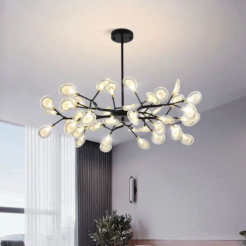 Branch Shape Firefly Ceiling Chandelier for House Baby Kid  Living Room Bedroom Decor G4 Led Lighting Indoor Hanging Lamp