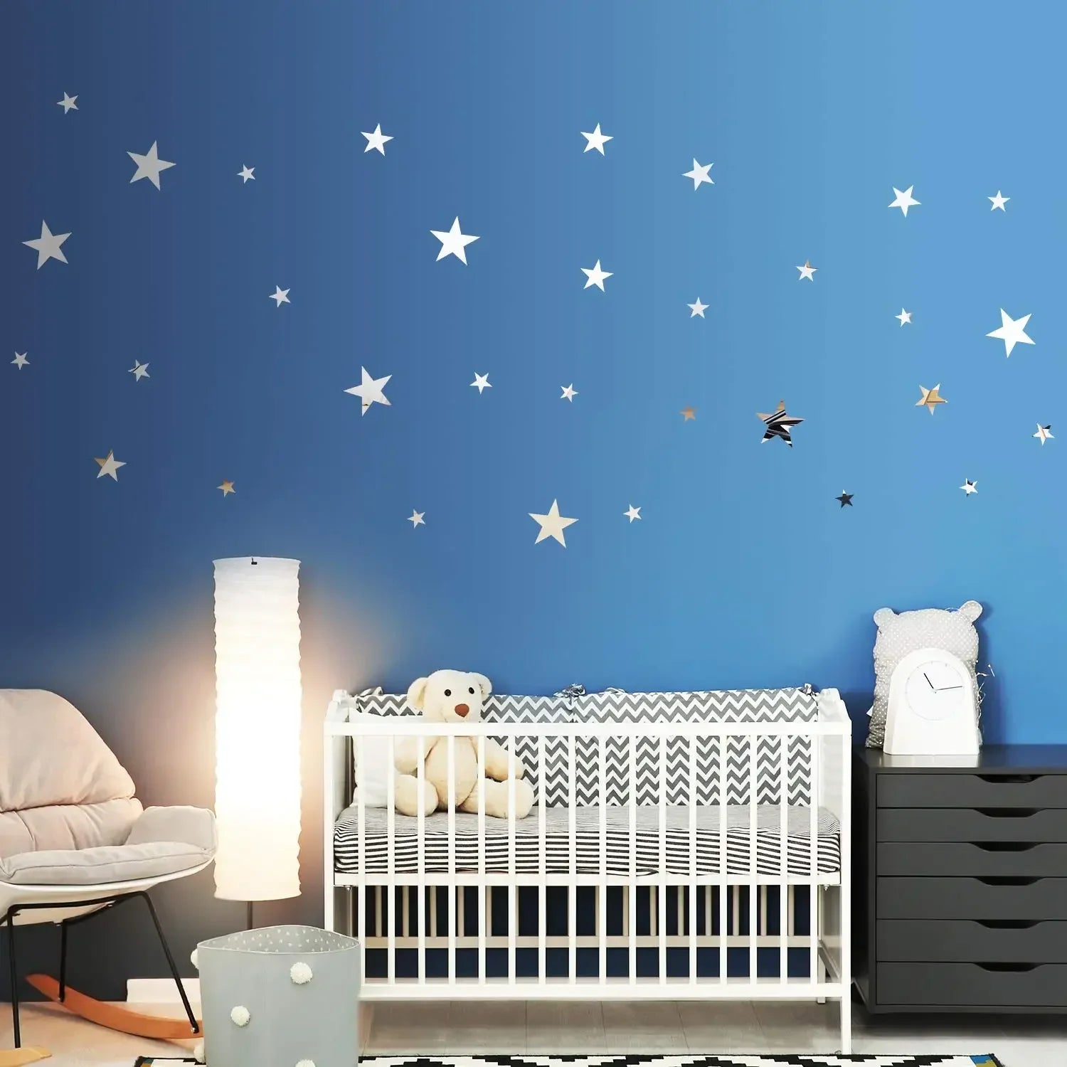 40/20PCS Acrylic Star Mirror Wall Sticker Reflective Waterproof Mirror Stickers Living Room Bedroom Background Wall Home Decor