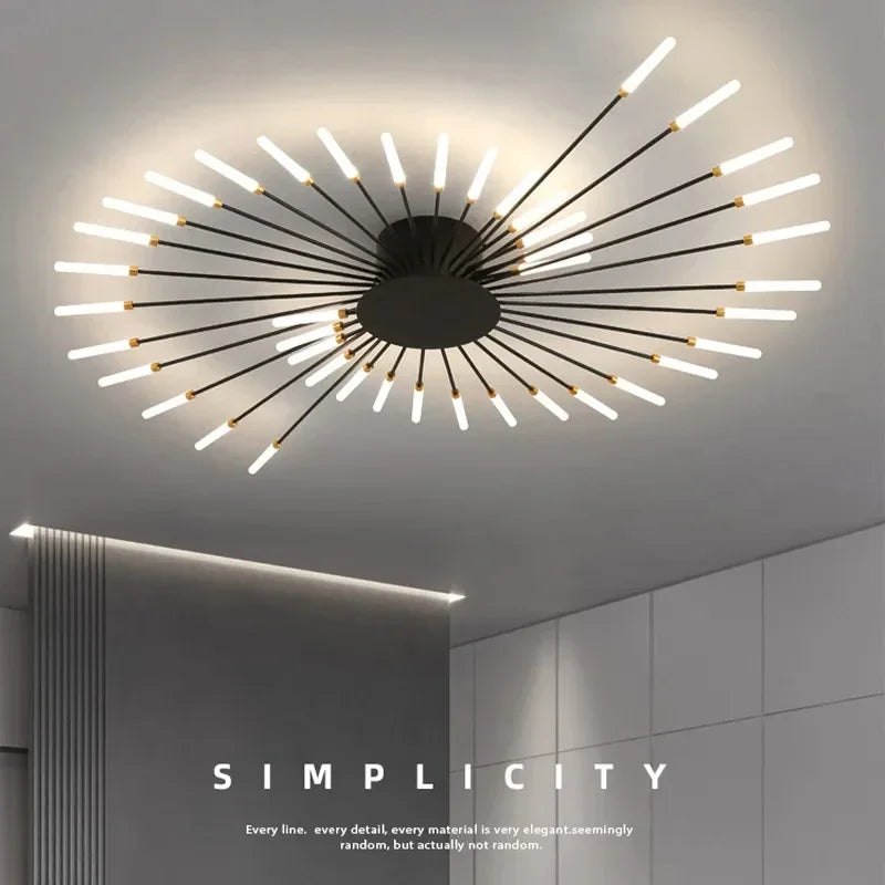 LED Creative Ceiling Light Chandelier Firework Shape Home Decor Ceiling Lamps Living Dining Room Bedroom Indoor Lighting Kitchen