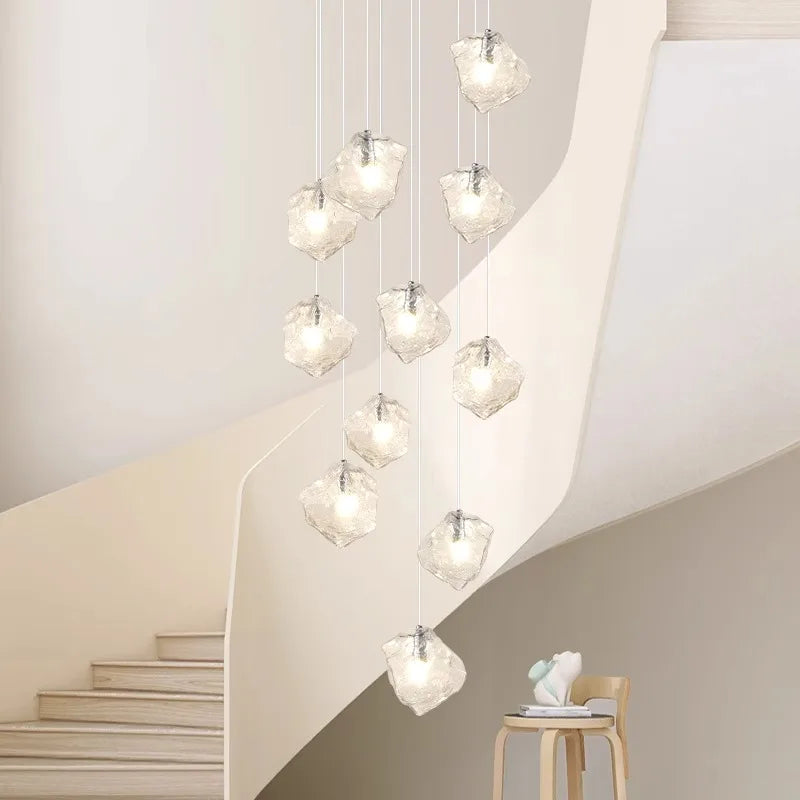 Modern ring stairs led lights pendant light lamps for living room led Chandeliers for dining room hanging light indoor lighting