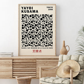 Yayoi Kusama Abstract Line Dots Canvas Art Poster and Print Black Green Canvas Painting Wall Art Picture for Room Home Decor