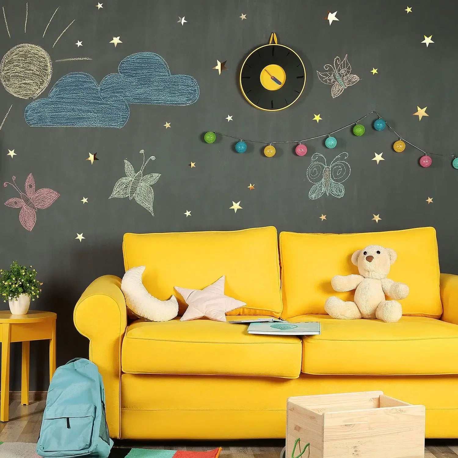 40/20PCS Acrylic Star Mirror Wall Sticker Reflective Waterproof Mirror Stickers Living Room Bedroom Background Wall Home Decor